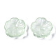 透明スプレー塗装模造翡翠ガラスビーズ  花  薄緑  15x15x6mm  穴：1.2mm GLAA-Q089-003-E003-3