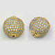 Brass Cubic Zirconia Beads ZIRC-F001-50-2