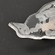 ペンギンラペルピン  鉄のピンが付いている透明な樹脂ブローチ  ステンレス鋼色  透明  50x22x8.8mm JEWB-C009-42-4