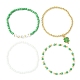 Set di braccialetti elasticizzati con perline in ottone e acrilico con 4 parole in stile 4 e 2-1/8~2-3/8 parole fortunate BJEW-TA00312-3