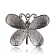 Metallgrau Farbe Legierung Emaille große Anhänger des Schmetterlings ENAM-J127-11B-2