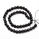 Faceted Natural Obsidian Round Bead Strands G-L377-32-6mm-2