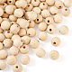 Craftdady 120pcs 12 styles perles européennes en bois naturel non fini WOOD-CD0001-09-3