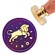CRASPIRE Wax Seal Stamp Leo Sealing Wax Stamp Constellation 30mm Removable Brass Head Sealing Stamp with Wooden Handle for Invitations Cards Gift Wrap AJEW-WH0184-0354-1