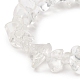 Chip di cristallo di quarzo naturale e bracciale elasticizzato con pietre preziose miste per donna BJEW-JB09230-4