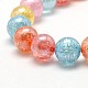 Electroplate AB Color Plated Synthetic Crackle Quartz Round Beads Strands G-L155-8mm-07-2