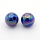 AB Color Plated Acrylic Half Drilled Round Beads PACR-F001-08-1