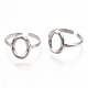 304 anillos de puño ovalados huecos de acero inoxidable RJEW-N038-120P-2