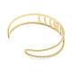 304 bracelet manchette ouvert ovale en acier inoxydable pour femme BJEW-B064-06G-2