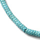 Brins de perles synthétiques teintes en turquoise G-E594-21C-3