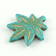 Dyed Synthetic Turquoise Gemstone Leaf Pendants TURQ-S278-2