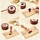 Латунная восковая печать с деревянной ручкой AJEW-WH0412-0355-3