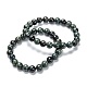 Bracelets de perles extensibles en jaspe kambaba naturel G-A185-01V-2