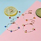 4 pièces 4 style graine de verre tressé fraise & raisin & orange & fraise bracelet à breloques pour femme BJEW-TA00140-2