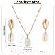 ANATTASOUL Nnatural Shell Dangle Stud Earrings & Pendant Necklace SJEW-AN0001-11-2