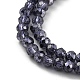 Faceted Rondelle Transparent Painted Glass Beads Strands DGLA-J001-C07-4mm-3