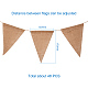 魚の絹のリネンロール  クラフト作りのためのジュートリボン  三角の誕生日パーティーのリネンの旗のバナー  淡い茶色  1インチ（25mm）  130x170mm DIY-PH0018-43-2