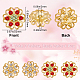 GORGECRAFT 2 Colors 8PCS Rhinestone Shank Buttons Crystal Flower Shape Rhinestone Button Clothes DIY Jewelry Decoration for Crafts Wedding Party Bouquet Sew on Clothing(Golden) RB-GF0001-03-2