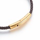 Braided Leather Cord Bracelet Making MAK-L018-02B-01-2