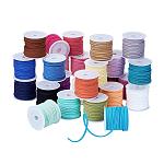 Faux Suede Cord, Faux Suede Lace, Mixed Color, 3x1.5mm, about 5.46 yards(5m)/roll, 25rolls/bag