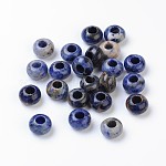 Sodalite perles européennes, sans noyau, pierres précieuses perles rondelle, bleu royal, 12x8mm