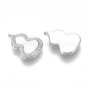 Brass Micro Pave Clear Cubic Zirconia Charms KK-S355-007P-NF