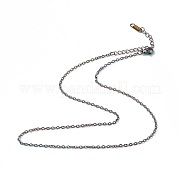 Ion Plating(IP) 304 Stainless Steel Cable Chain Necklace for Men Women NJEW-K245-014D