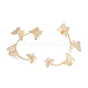 Серьги-гвоздики с кубическим цирконием и бабочкой EJEW-I263-08G