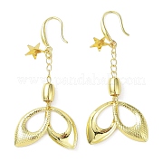 Серьги из латуни со звездами и конским глазом KK-C029-09G