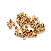 Круглые бусины из глянцевой латуни KK-WH0055-01LG