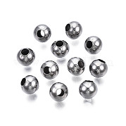 Круглые бусины из нержавеющей стали марки 304 STAS-TAC0004-8mm-P