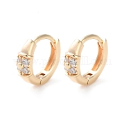 Серьги-кольца из латуни с прозрачным кубическим цирконием EJEW-S241-10G
