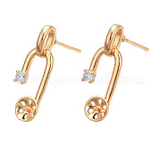 Brass Stud Earring Findings KK-N232-340
