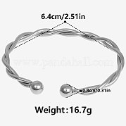 Витые браслеты-манжеты из нержавеющей стали 304 XI4338-1