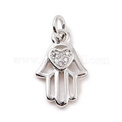 Подвески на ладони из латуни с микропаве из кубического циркония KK-C012-08P