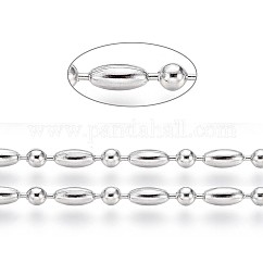 Catene a sfere in acciaio inossidabile 304 anti-ossidazione, colore acciaio inossidabile, Riso: 4.5x2.4mm, palla: 2.4 mm