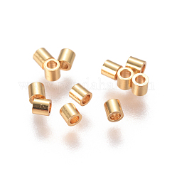Espaciadores de acero inoxidable 304 con recubrimiento al vacío de PVD, Plateado de larga duración, columna, dorado, 2x2mm, agujero: 1 mm