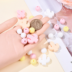 Perles cactus/rondes en silicone&nbsp;SIL-YW0001-50A