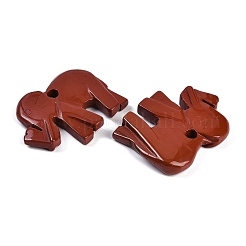 Pendentifs sculptés en jaspe dalmatien naturel/jaspe rouge/marbre/jade sinkiang&nbsp;G-K383-14