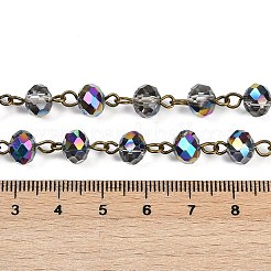 Cuentas de cuentas de cuentas de rondelle facetadas de vidrio electrochapado para collares pulseras&nbsp;AJEW-JB00145-01