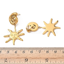 Orecchini pendenti a forma di sole in acciaio inossidabile 304&nbsp;EJEW-K268-69G