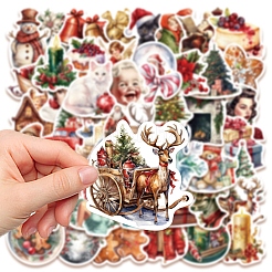 50 Stück/Set selbstklebende Weihnachtsaufkleber aus PVC.&nbsp;PW-WGE1BF0-01