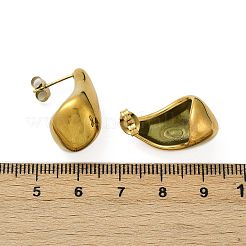 Tropfenförmige Ohrstecker aus 304 Edelstahl für Damen&nbsp;EJEW-S272-03G