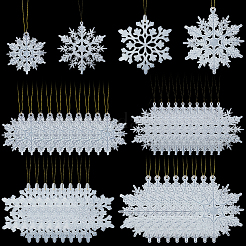 36 x Schneeflocken-Anhänger aus Kunststoff.&nbsp;DIY-CP0013-33A