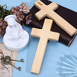 Wandanhänger aus Holz mit Kreuz&nbsp;WOOD-WH0124-147