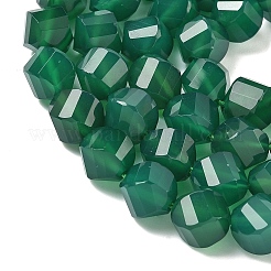 Chapelets de perles en agate d'onyx vert naturel&nbsp;G-C267-B13