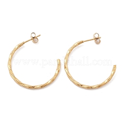 Orecchini a bottone a forma di C in acciaio inossidabile 304&nbsp;EJEW-R017-02G-02