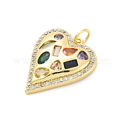 Pendentifs avec zircon cubiques à micro-pavés en laiton&nbsp;KK-D325-58G-02