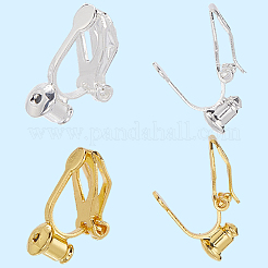 20 Stück 2 Farben Messing Clip-On Ohrring Zubehörse&nbsp;KK-SP0002-51