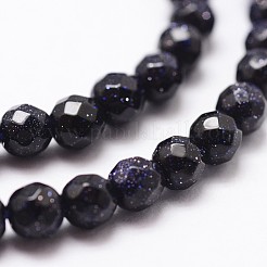 Sintetici blu Goldstone fili di perline&nbsp;G-D840-14-6mm